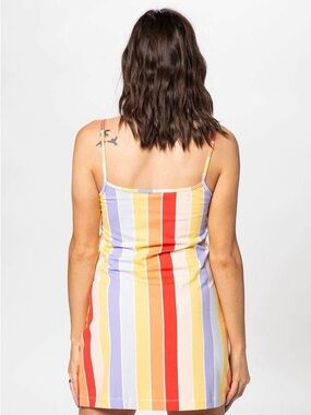 NIKE Sportswear Retro Femme All Over Print Dress Track Red Rainbow Stripe